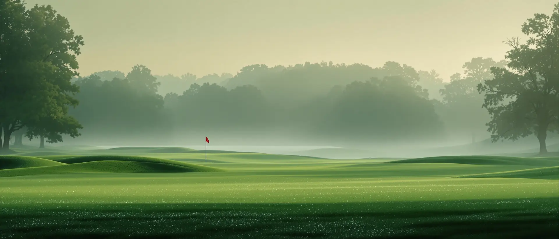 Calm golf course at dawn